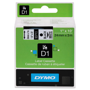 DYMO 53713 D1 Standard Tape Cartridge for Dymo Label Makers, 1in x 23ft, Black on White by DYMO