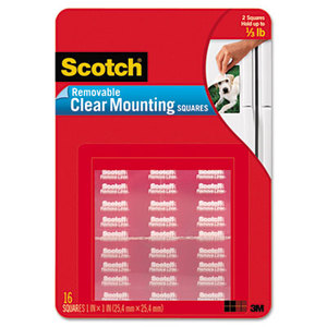 3M 859 Mounting Squares, Precut, Removable, 11/16" x 11/16", Clear, 35/Pack by 3M/COMMERCIAL TAPE DIV.