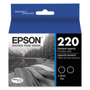 Epson Corporation T220120D2 T220120D2 (220) DURABrite Ultra Ink, Black, 2/Pk by EPSON AMERICA, INC.