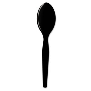 Plastic Cutlery, Mediumweight Teaspoons, Black, 1000/Carton by DIXIE FOOD SERVICE