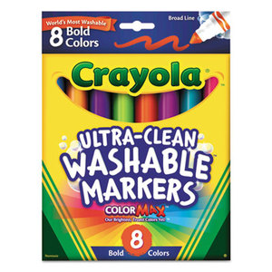 BINNEY & SMITH / CRAYOLA 587832 Washable Markers, Broad Point, Bold Colors, 8/Set by BINNEY & SMITH / CRAYOLA