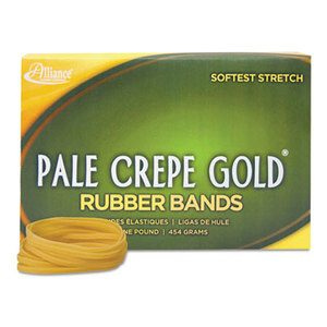 Pale Crepe Gold Rubber Bands, Sz. 32, 3 x 1/8, 1lb Box by ALLIANCE RUBBER