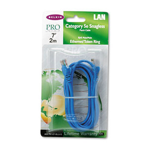 Belkin International, Inc A3L79107BLUS CAT5e Snagless Patch Cable, RJ45 Connectors, 7 ft., Blue by BELKIN COMPONENTS