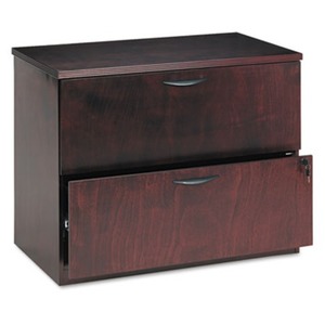 BASYX BW2170NN BW Veneer Series Two-Drawer Lateral File, 36 x 24 x 29, Mahogany by BASYX