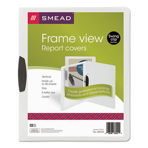 SMEAD MANUFACTURING COMPANY 86044 Frame View Report Cover with Swing Clip, Portrait, Oyster, 5/Pack by SMEAD MANUFACTURING CO.