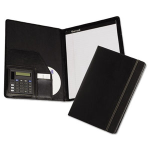 Slimline Padfolio, Leather-Look/Faux Reptile Trim, Writing Pad, Black by SAMSILL CORPORATION