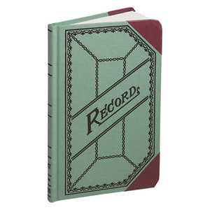 ESSELTE CORPORATION 667-R Miniature Account Book, Green/Red Canvas Cover, 208 Pages, 9 1/2 x 6 by ESSELTE PENDAFLEX CORP.