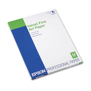 Epson Corporation S041636 Velvet Fine Art Paper, 8-1/2 x 11, White, 20 Sheets/Pack by EPSON AMERICA, INC.