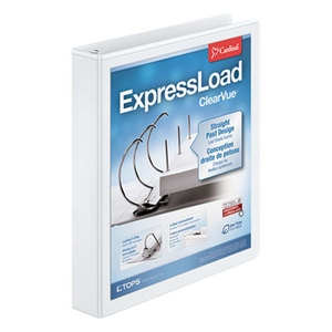 Cardinal Brands, Inc 49110 ExpressLoad ClearVue Locking D-Ring Binder, 1 1/2" Cap, 11 x 8 1/2, White by CARDINAL BRANDS INC.