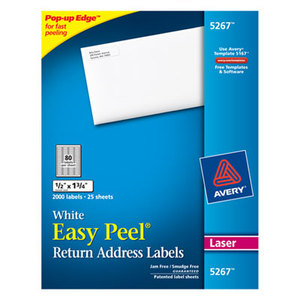 Avery 5267 Easy Peel Laser Address Labels, 1/2 x 1 3/4, White, 2000/Pack by AVERY-DENNISON