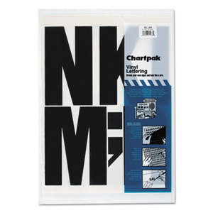 Chartpak, Inc 01184 Press-On Vinyl Uppercase Letters, Self Adhesive, Black, 6"h, 38/Pack by CHARTPAK/PICKETT