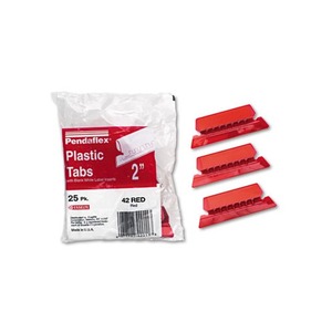 Cardinal Brands, Inc 42-RED Hanging File Folder Tabs, 1/5 Tab, Two Inch, Red Tab/White Insert, 25/Pack by ESSELTE PENDAFLEX CORP.