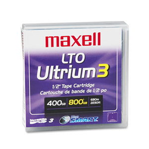 1/2" Ultrium LTO-3 Cartridge, 2200ft, 400GB Native/800GB Compressed Capacity by MAXELL CORP. OF AMERICA
