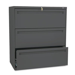 700 Series Three-Drawer Lateral File, 36w x 19-1/4d, Charcoal by HON COMPANY