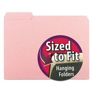 SMEAD MANUFACTURING COMPANY 10263 Interior File Folders, 1/3 Cut Top Tab, Letter, Pink, 100/Box by SMEAD MANUFACTURING CO.