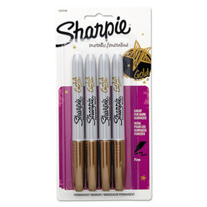 Sanford, L.P. 1829198 Metallic Permanent Markers, Gold, 4/Pack by SANFORD