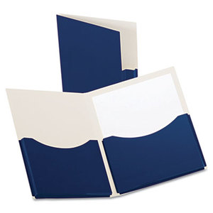 ESSELTE CORPORATION 54443 Double Stuff Gusseted 2-Pocket Laminated Paper Folder, 200-Sheet Capacity, Navy by ESSELTE PENDAFLEX CORP.