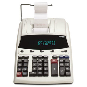 1230-4 Fluorescent Display Printing Calculator, Black/Red Print, 3 Lines/Sec by VICTOR TECHNOLOGIES