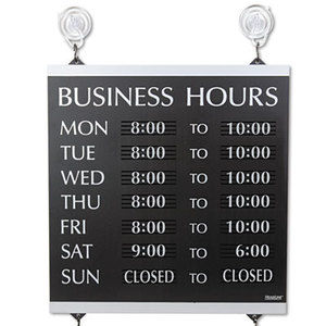 U.S. Stamp & Sign 4247 Century Series Business Hours Sign, Heavy-Duty Plastic, 13 x 14, Black by U. S. STAMP & SIGN