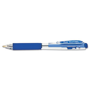 PENTEL OF AMERICA K437C WOW! Retractable Gel Pen, .7mm, Translucent Barrel, Blue Ink, Dozen by PENTEL OF AMERICA