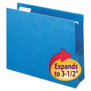 SMEAD MANUFACTURING COMPANY 64270 3" Capacity Closed Side Flexible Hanging File Pockets, Letter, Sky Blue, 25/Box by SMEAD MANUFACTURING CO.