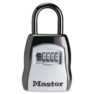 Locking Combination 5 Key Steel Box, 3 1/2w x 1 5/8d x 4h, Black/Silver by MASTER LOCK COMPANY