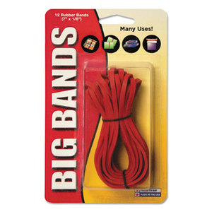 Big Bands Rubber Bands, 7 x 1/8, Red, 12/Pack by ALLIANCE RUBBER