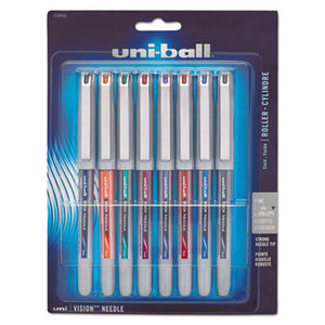 Sanford, L.P. 1734916 Vision Needle Roller Ball Stick Liquid Pen, Assorted Ink, Fine, 8 per Set by SANFORD