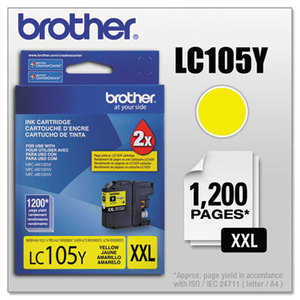 Brother Industries, Ltd BRTLC105Y LC105Y, LC-105Y, Innobella Super High-Yield Ink, 1200 Page-Yield, Yellow by BROTHER INTL. CORP.