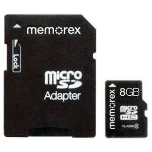 MEMOREX 32020022227 microSD TravelCard, Class 6, 8GB by MEMOREX