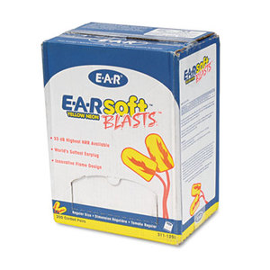 3M 3111252 EARsoft Blasts Earplugs, Corded, Foam, Yellow Neon, 200 Pairs by 3M/COMMERCIAL TAPE DIV.