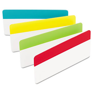 3M 686ALYR3IN Durable File Tabs, 3 x 1 1/2, Solid, Assorted Primary Colors, 24/Pack by 3M/COMMERCIAL TAPE DIV.