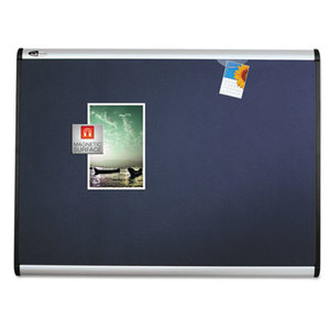 Prestige Plus Magnetic Fabric Bulletin Board, 36 x 24, Aluminum Frame by QUARTET MFG.