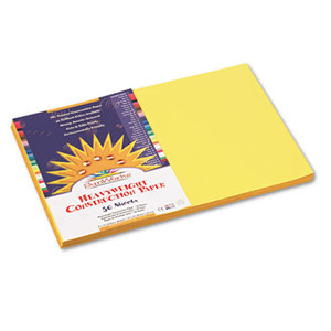 Construction Paper, 58 lbs., 12 x 18, Yellow, 50 Sheets/Pack by PACON CORPORATION