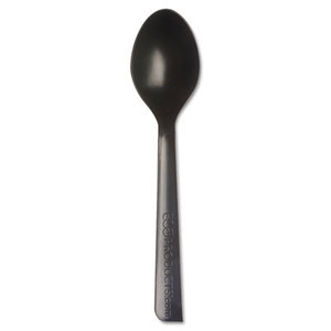 100% Recycled Content Cutlery, Spoon, 6", Black, 1000/Carton by ECO-PRODUCTS,INC.
