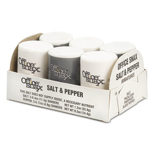 Office Snax 00056 Mini Condiment Set, .4oz Salt, .17oz Pepper, Six-Shaker Set by RAGOLD