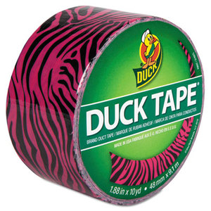 Colored Duct Tape, 1.88" x 10 yds, 3" Core, Pink Zebra by SHURTECH