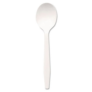 Plastic Cutlery, Mediumweight Soup Spoons, White, 1000/Carton by DIXIE FOOD SERVICE