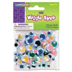 The Chenille Kraft Company 3446-01 Wiggle Eyes Assortment, Assorted Sizes, Assorted Colors, 100/Pack by THE CHENILLE KRAFT COMPANY