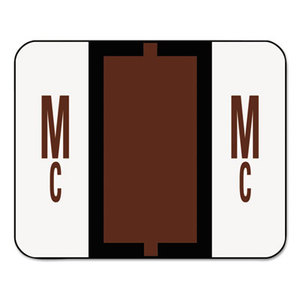 SMEAD MANUFACTURING COMPANY 67097 A-Z Color-Coded Bar-Style End Tab Labels, Letters Mc, Brown, 500/Roll by SMEAD MANUFACTURING CO.