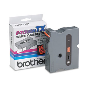 Brother Industries, Ltd TX-B511 TX Tape Cartridge for PT-8000, PT-PC, PT-30/35, 1w, Black on Fluorescent Orange by BROTHER INTL. CORP.