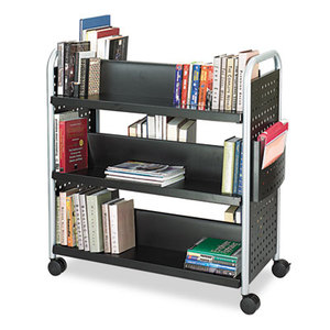 Safco Products 5335BL Scoot Book Cart, Six-Shelf, 41-1/4w x 17-3/4d x 41-1/4h, Black by SAFCO PRODUCTS