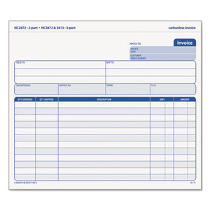 Snap-Off Invoice, 8 1/2 x 7, Three-Part Carbonless, 50 Forms by TOPS BUSINESS FORMS