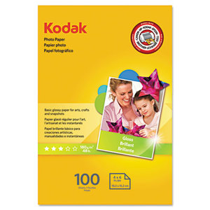 KODAK, EASTMAN, CO. 1743327 Photo Paper, 6.5 mil, Glossy, 4 x 6, 100 Sheets/Pack by KODAK, EASTMAN, CO.