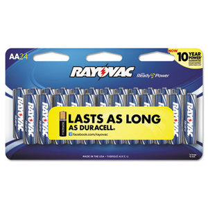 RAY-O-VAC 815-24CF2 Alkaline Batteries, AA, Peggable Large Card, 24/Pk by RAY-O-VAC