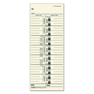 Tops Products 1259 Time Card for Acroprint/IBM/Lathem/Simplex, Weekly, 3 1/2 x 9, 500/Box by TOPS BUSINESS FORMS