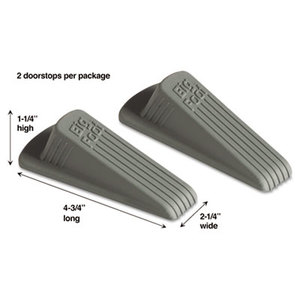 Big Foot Doorstop, No-Slip Rubber Wedge, 2-1/4w x 4-3/4d x 1-1/4h, Gray, 2/Pack by MASTER CASTER COMPANY