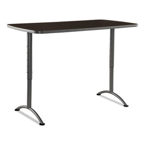 ICEBERG ENTERPRISES, LLC 69314 ARC Sit-to-Stand Tables, Rectangular Top, 30w x 60d x 42h, Walnut/Gray by ICEBERG ENTERPRISES