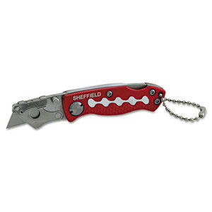 Sheffield Mini Lockback Knife, 1 Utility Blade, Red by GREAT NECK SAW MFG.
