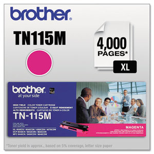 Brother Industries, Ltd TN115M TN115M High-Yield Toner, 4000 Page-Yield, Magenta by BROTHER INTL. CORP.